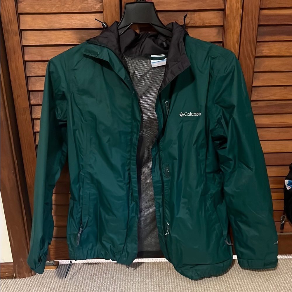 Columbia Forest Green Waterproof Jacket- Rain Jacket